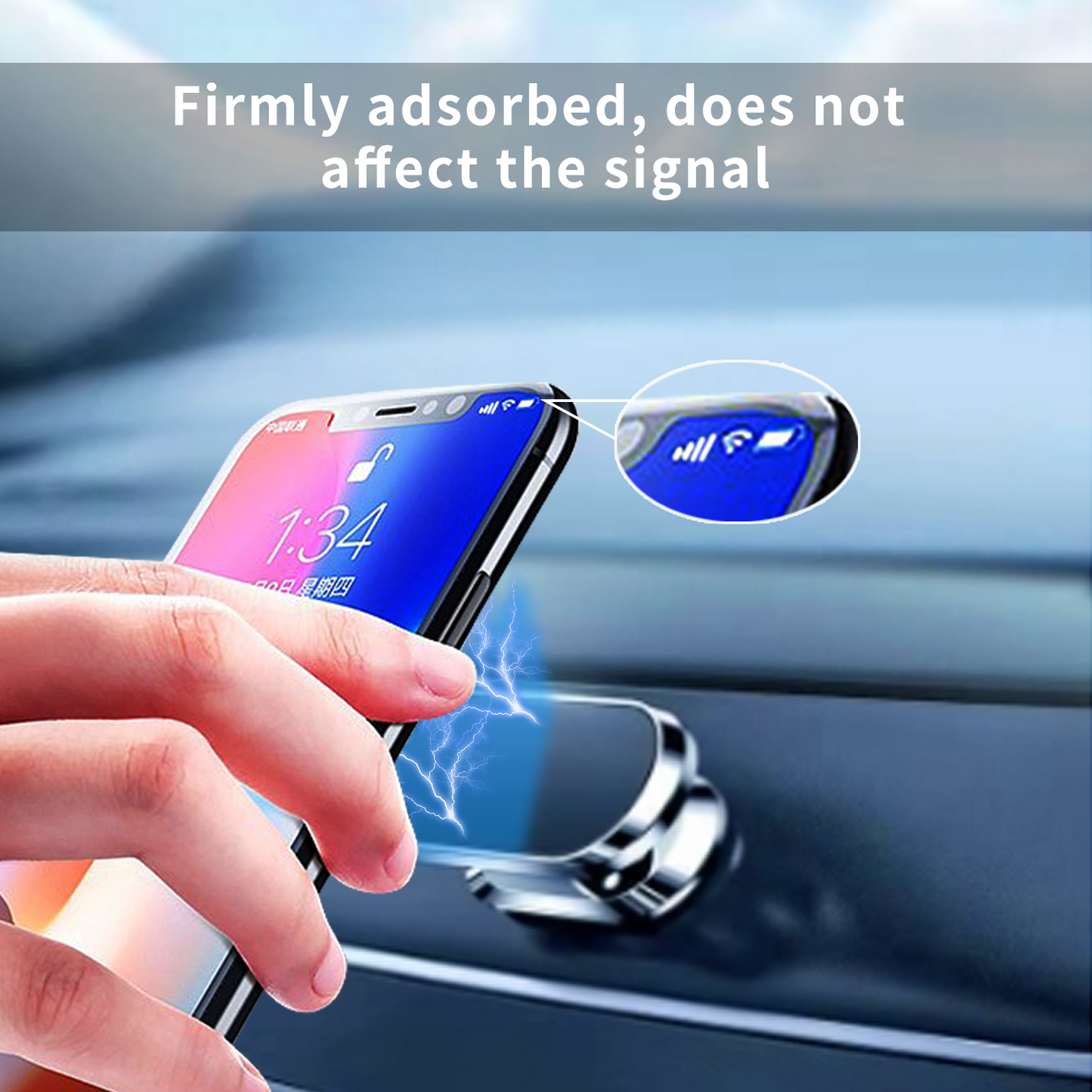 Magnetic Car Mobile Phone Holder Dashboard Mount Rotating Universal For iPhone