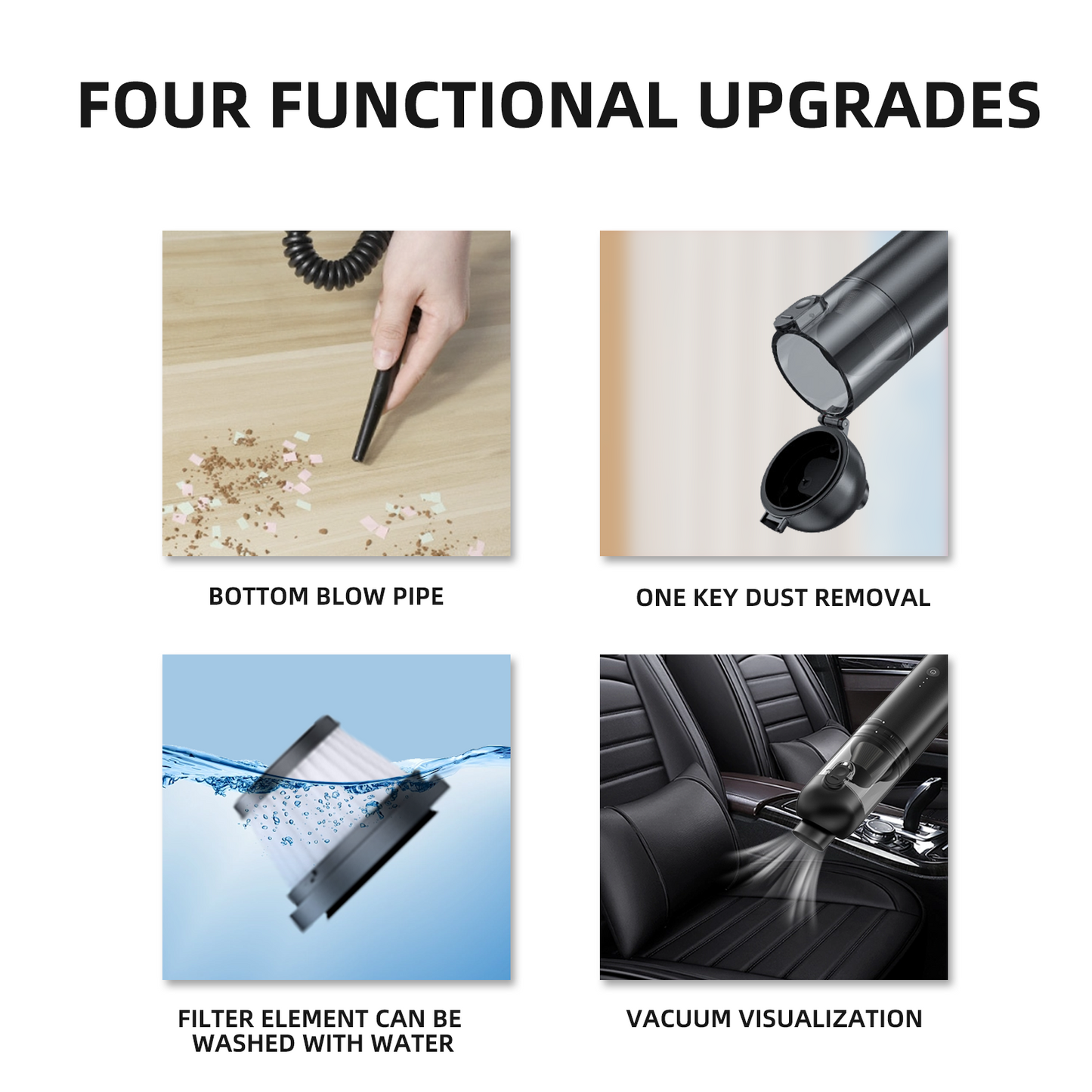 Portable Wireless Car Vacuum Cleaner Super Strong Suction Handheld Vacuum Cleane