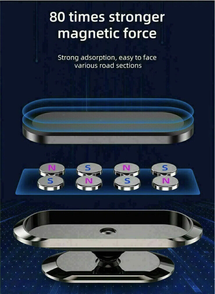 Magnetic Car Mobile Phone Holder Dashboard Mount Rotating Universal For iPhone