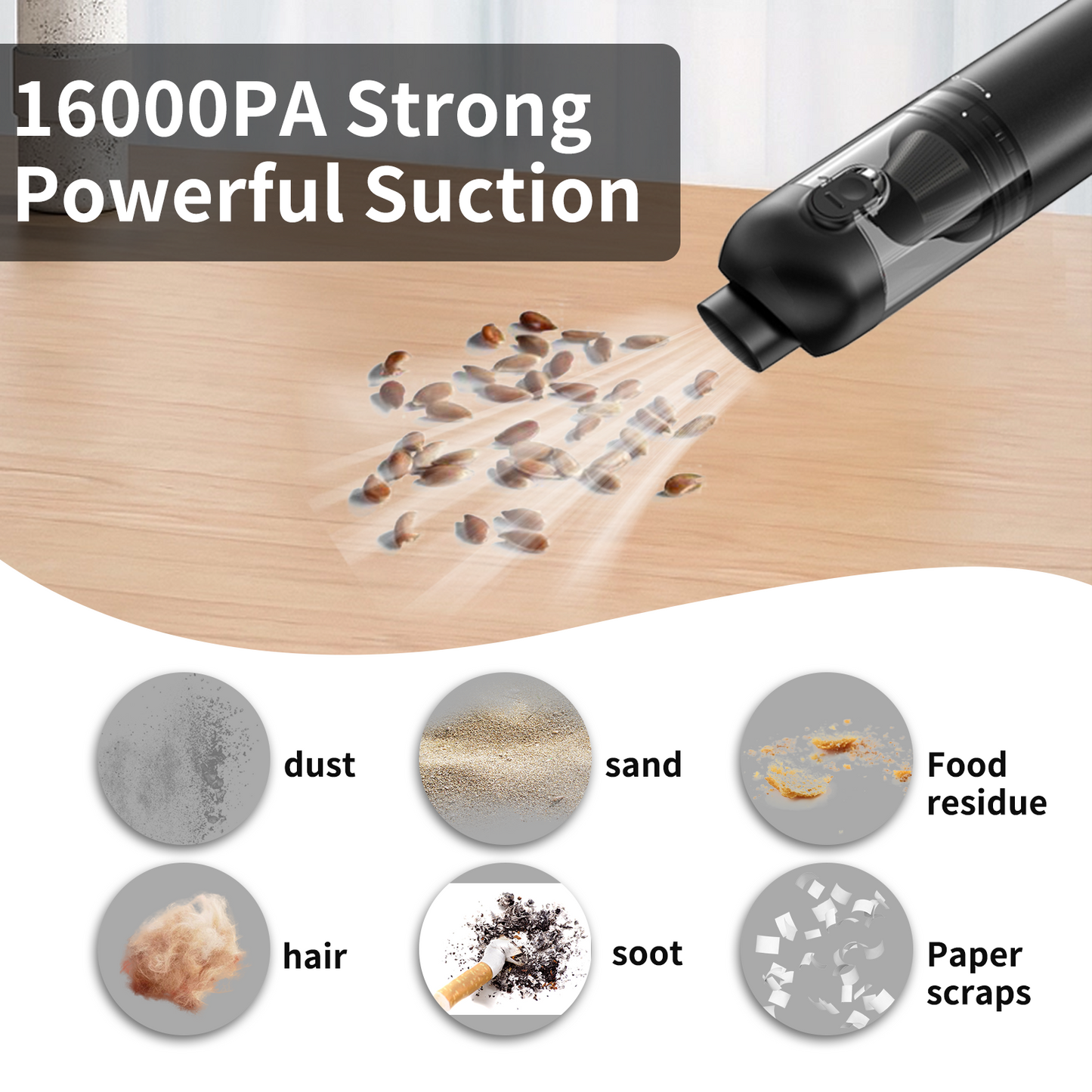 Portable Wireless Car Vacuum Cleaner Super Strong Suction Handheld Vacuum Cleane
