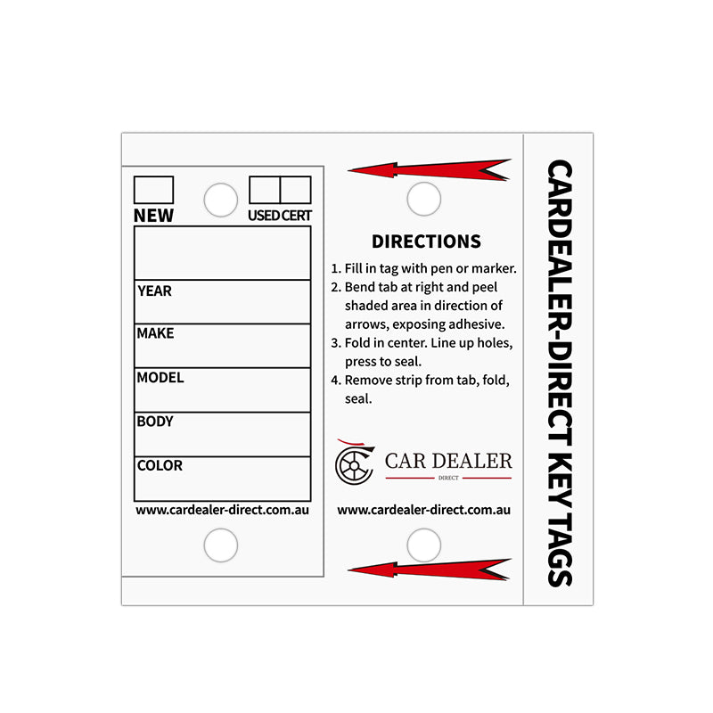 Self Laminating Dealership Car Key Tag Set