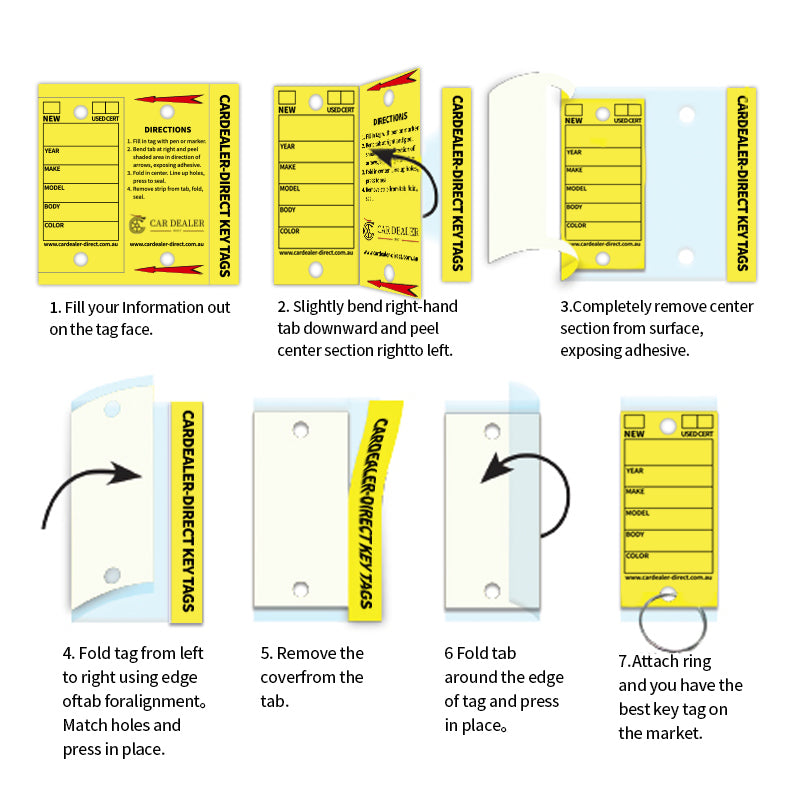 Self Laminating Dealership Car Key Tag Set