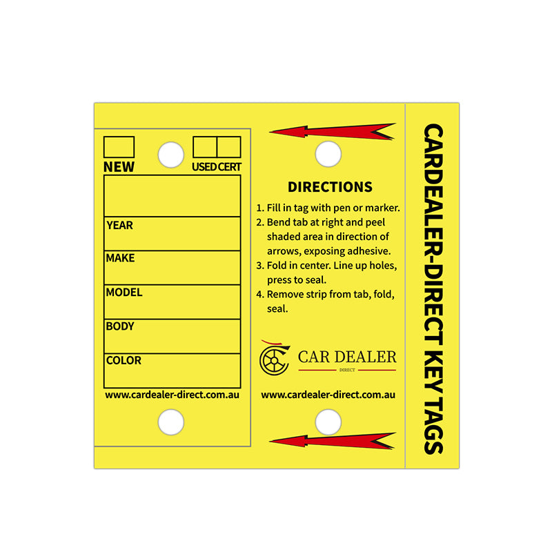 Self Laminating Dealership Car Key Tag Set